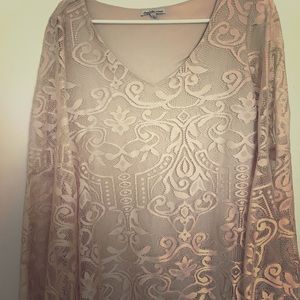 Charlotte Russe cream bell sleeve dress- Size L